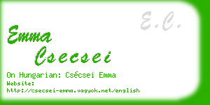 emma csecsei business card